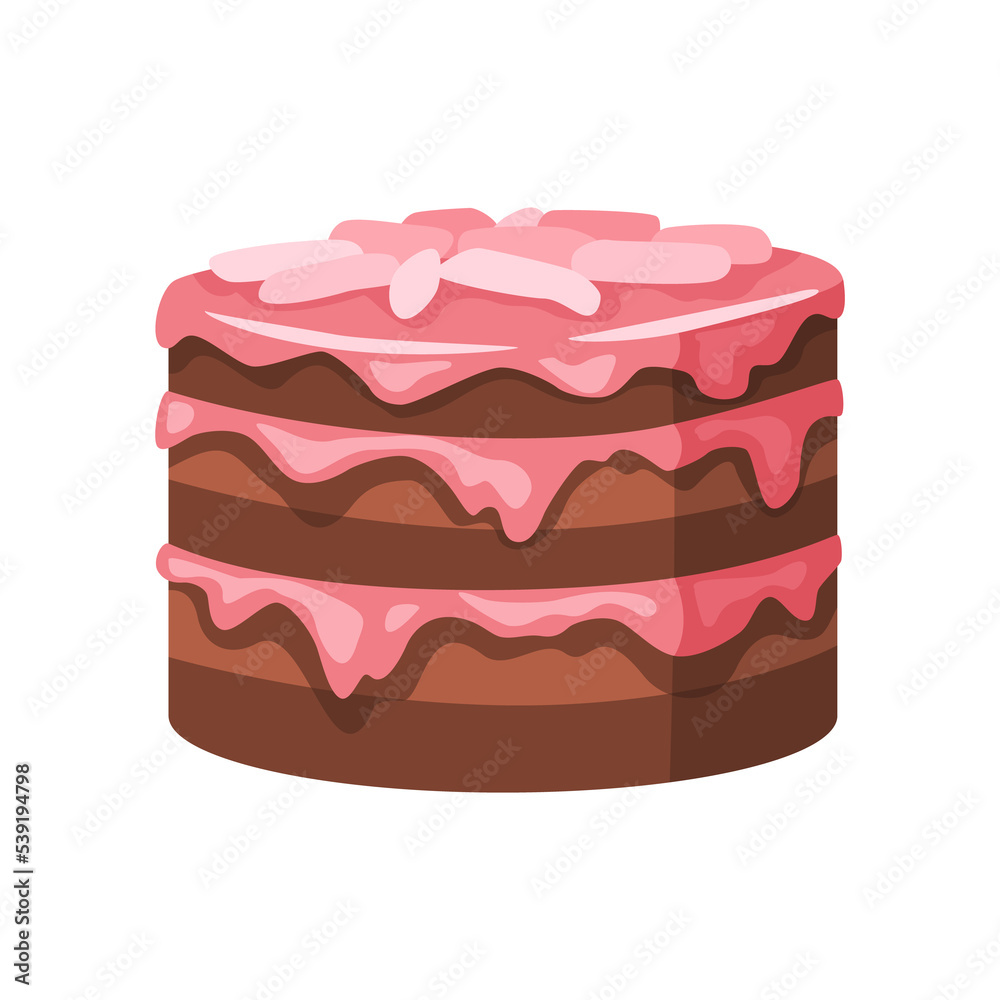 Cake icon. Sweet baked dessert. Icing pie for wedding holiday. Beautiful modern cake gourmet. Celebration element Cake icon. Sweet baked dessert. Icing pie for wedding holiday. Beautiful modern cake gourmet. Celebration element