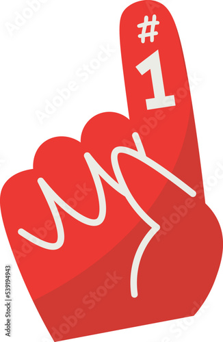 Red foam finger flat illustration