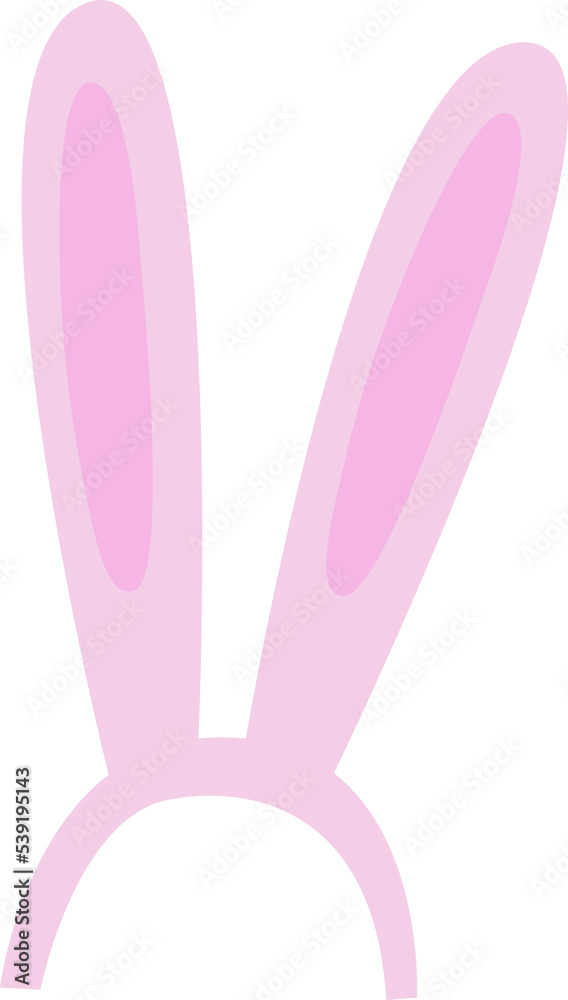Bunny ears. Easter element with transparent background. Holiday spring children illustration for Easter decor