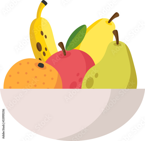 Saucer with fruits Food icon. Vector illustration