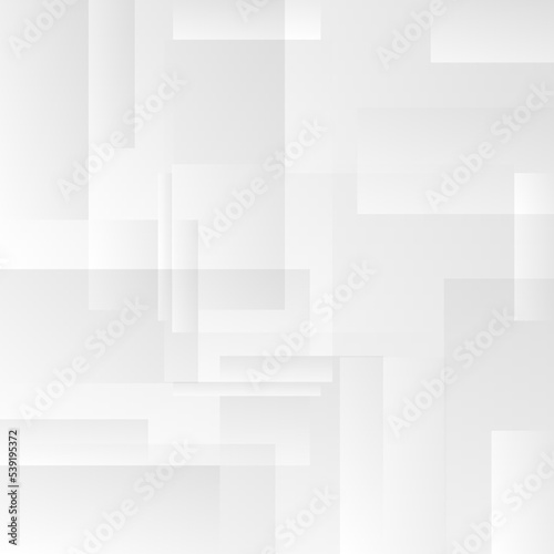 Abstract white and gray gradient background. Modern minimalist design. Vector illustration with simple shapes like circle  square  rectangle. Monochrome light 3d futuristic design