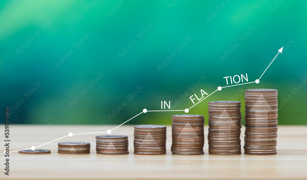 inflation and tax concept Rising graph of inflation rats African