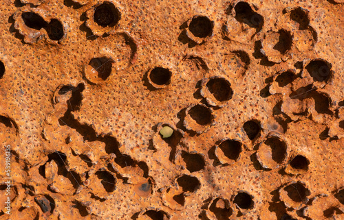 Rusty Iron With Bullet Holes Texture