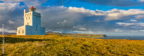 Panoramic view of lighthouse Dyrholaey, Iceland