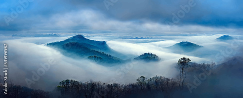 smoky mountains, mountains fog