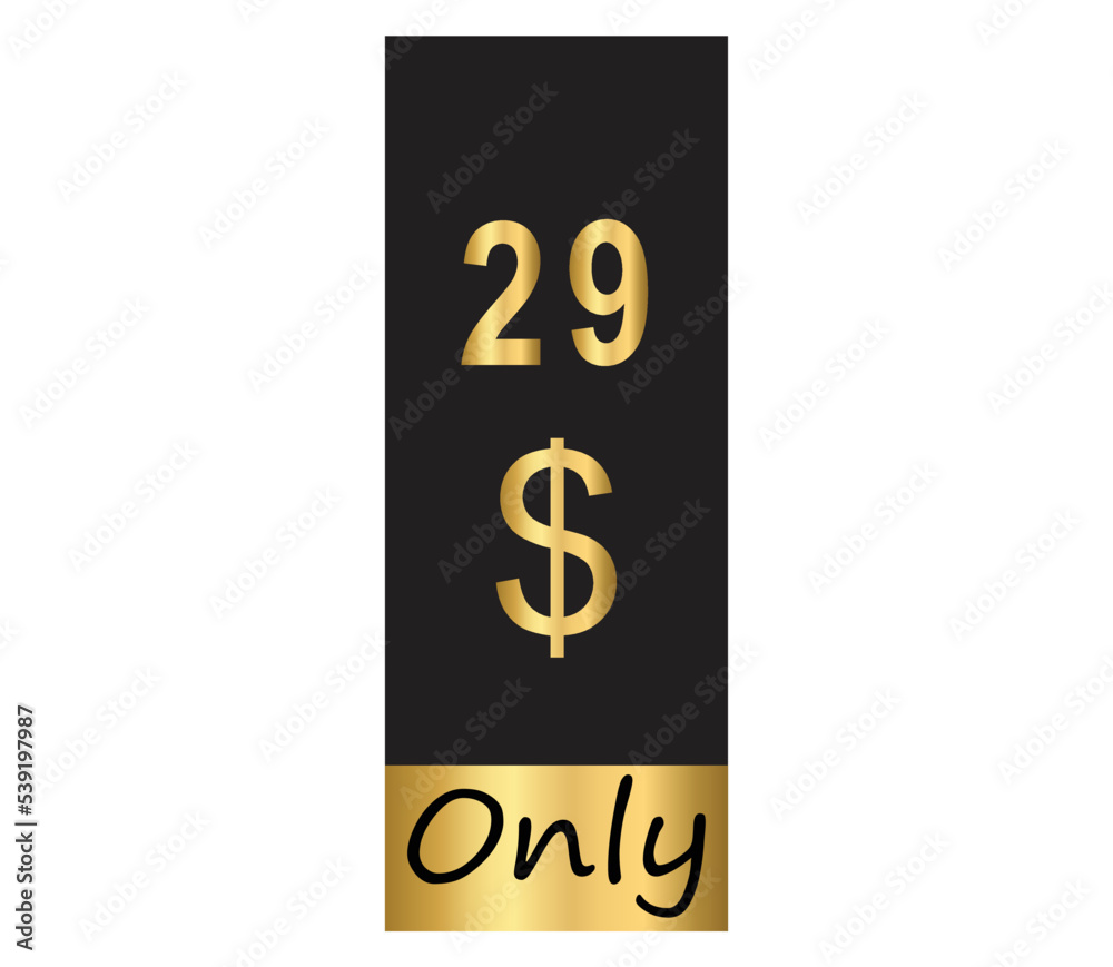 $ Dollar Only Coupon sign or Label or discount voucher Money Saving label, stamp Vector Illustration with fantastic gold font on black background $ Dollar Only Coupon sign or Label or discount voucher Money Saving label, stamp Vector Illustration with fantastic gold font on black background