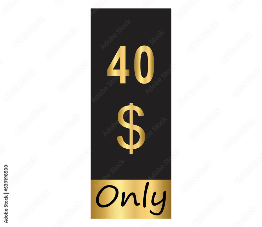 $ Dollar Only Coupon sign or Label or discount voucher Money Saving label, stamp Vector Illustration with fantastic gold font on black background $ Dollar Only Coupon sign or Label or discount voucher Money Saving label, stamp Vector Illustration with fantastic gold font on black background