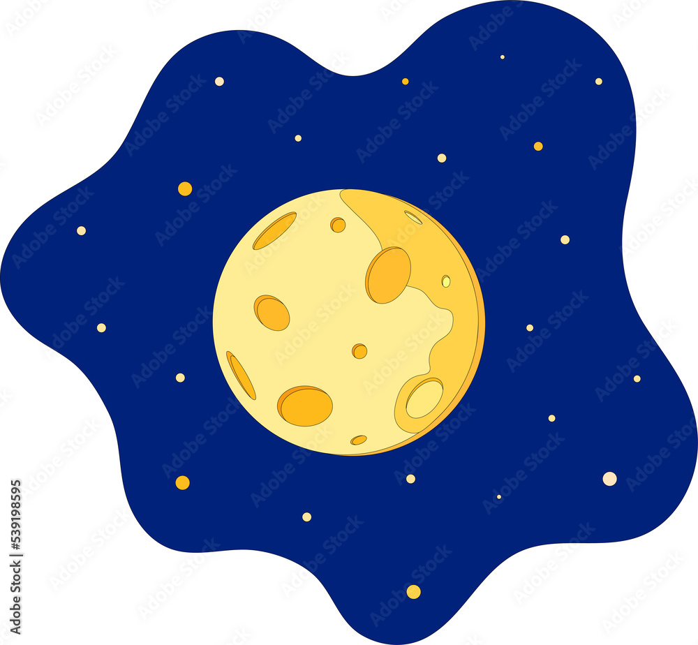 Fototapeta premium The starry sky with the moon. Full moon.