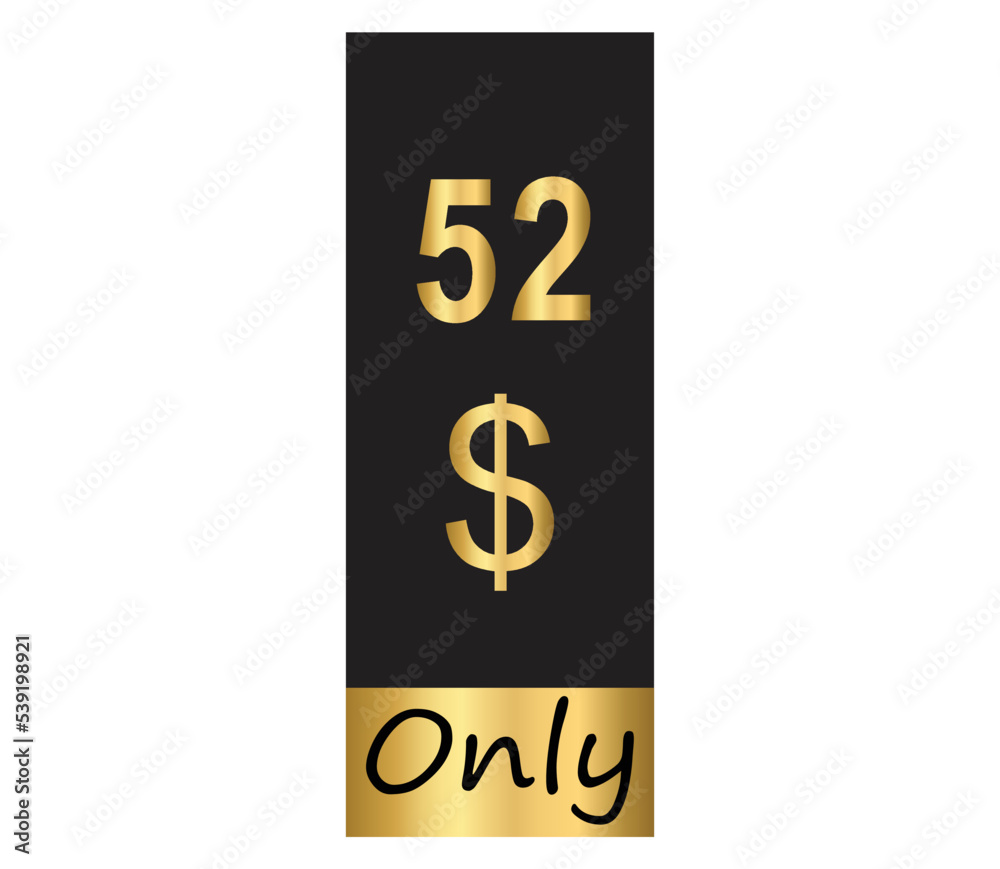 $ Dollar Only Coupon sign or Label or discount voucher Money Saving label, stamp Vector Illustration with fantastic gold font on black background $ Dollar Only Coupon sign or Label or discount voucher Money Saving label, stamp Vector Illustration with fantastic gold font on black background