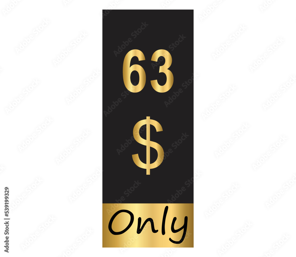 $ Dollar Only Coupon sign or Label or discount voucher Money Saving label, stamp Vector Illustration with fantastic gold font on black background $ Dollar Only Coupon sign or Label or discount voucher Money Saving label, stamp Vector Illustration with fantastic gold font on black background