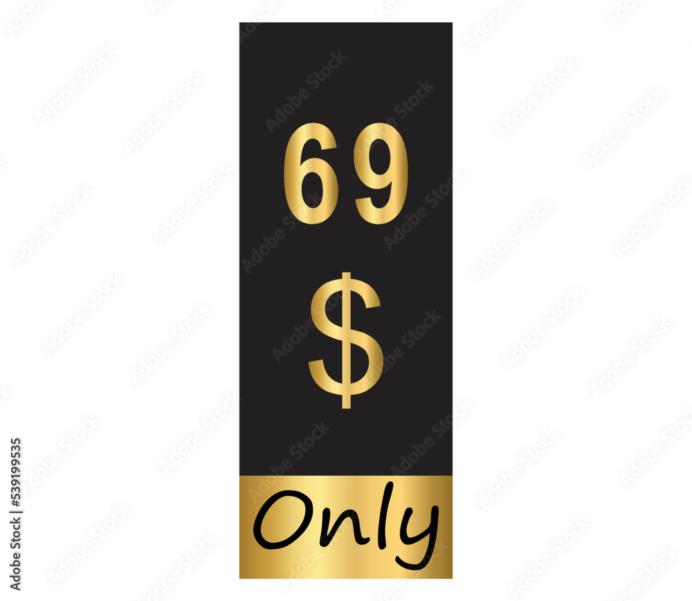 $ Dollar Only Coupon sign or Label or discount voucher Money Saving label, stamp Vector Illustration with fantastic gold font on black background $ Dollar Only Coupon sign or Label or discount voucher Money Saving label, stamp Vector Illustration with fantastic gold font on black background