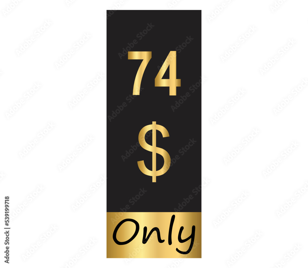 $ Dollar Only Coupon sign or Label or discount voucher Money Saving label, stamp Vector Illustration with fantastic gold font on black background $ Dollar Only Coupon sign or Label or discount voucher Money Saving label, stamp Vector Illustration with fantastic gold font on black background