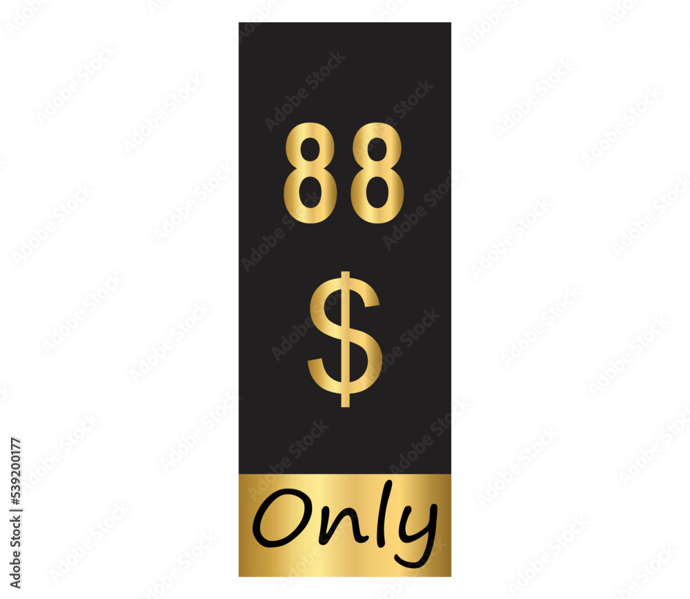 $ Dollar Only Coupon sign or Label or discount voucher Money Saving label, stamp Vector Illustration with fantastic gold font on black background $ Dollar Only Coupon sign or Label or discount voucher Money Saving label, stamp Vector Illustration with fantastic gold font on black background