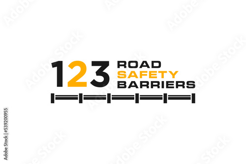 Road Safety barriers logo design sign guardrail illustration icon symbol roadway motorway
