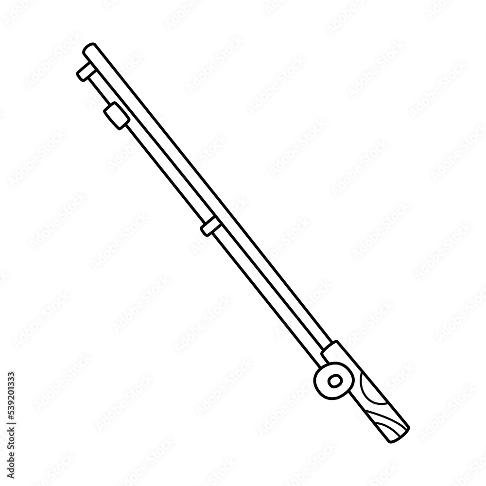 Vector doodle hand drawn illustration of a fishing rod Vector doodle hand drawn illustration of a fishing rod