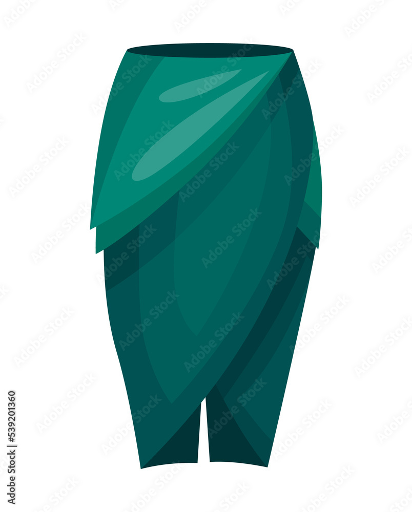 Naklejka premium Woman skirt. Modern fashion clothing. Trendy formal fabric wear. Stylish model of apparel. Female cloth design