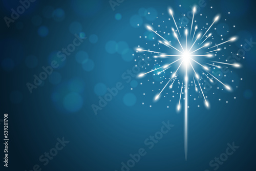 Colorful Fireworks New Year Background. 3D Illustration