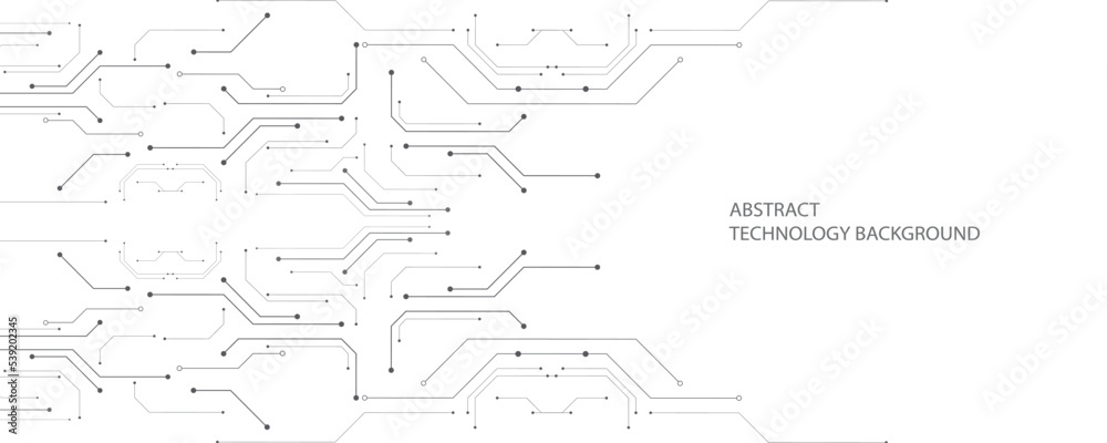 Gray and white technology background image Line design for communication connections in digital systems Hi-tech technology pattern Gray and white technology background image Line design for communication connections in digital systems Hi-tech technology pattern