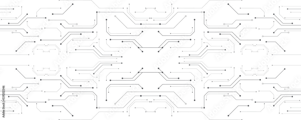 Gray and white technology background image Line design for communication connections in digital systems Hi-tech technology pattern