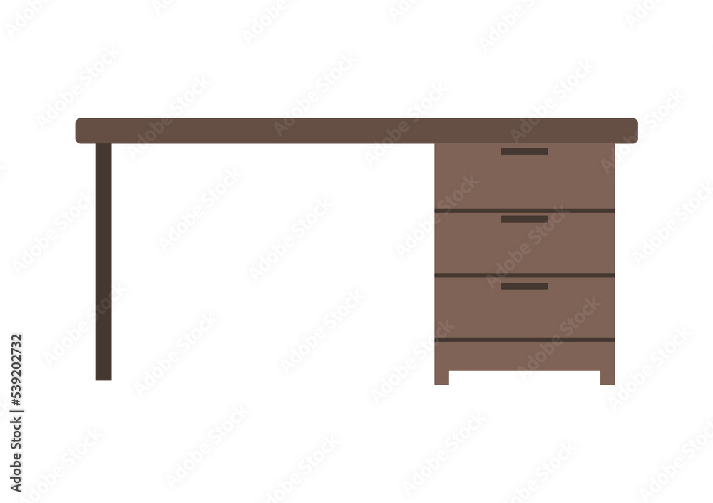 Empty wooden table or desktop. Clean small element of of home interior scenics. Template for object presentation. Table isolated on white background Empty wooden table or desktop. Clean small element of of home interior scenics. Template for object presentation. Table isolated on white background