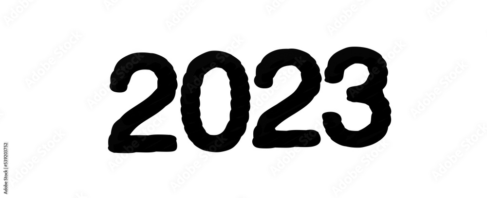 Happy New Year 2023. 3D illustration numbers isolated Happy New Year 2023. 3D illustration numbers isolated