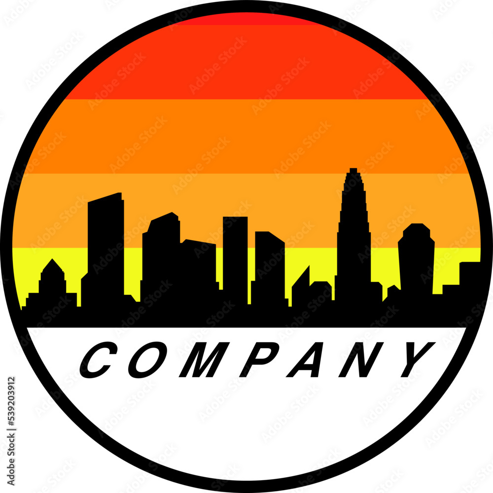 city skyline icon logo design