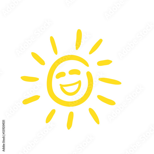 Fototapeta Naklejka Na Ścianę i Meble -   character summer sun doodle