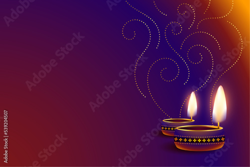 shubh deepavali template in colorful background with text space and lamp design vector