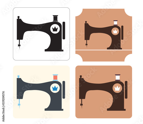 Set of sew machine icon. Simple illustration