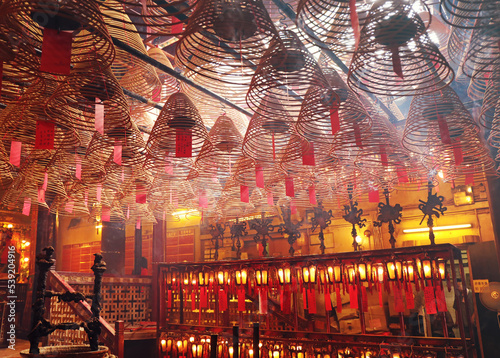 The Man Mo Temple in Hong Kong.Famous temples photo