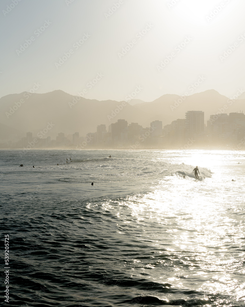 Surfers at Arpoador Beach, Brasil
