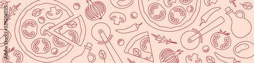 restaurant, menu, italian pizza banner - vector illustration