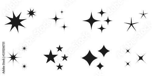 Sparkle star vector icons. Stars collection. Sky objects  blink vector signs clipart. eps10