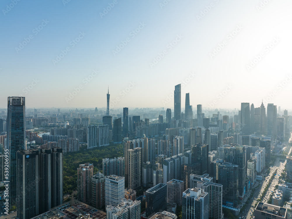 Aerial view of Guangzhou, China.