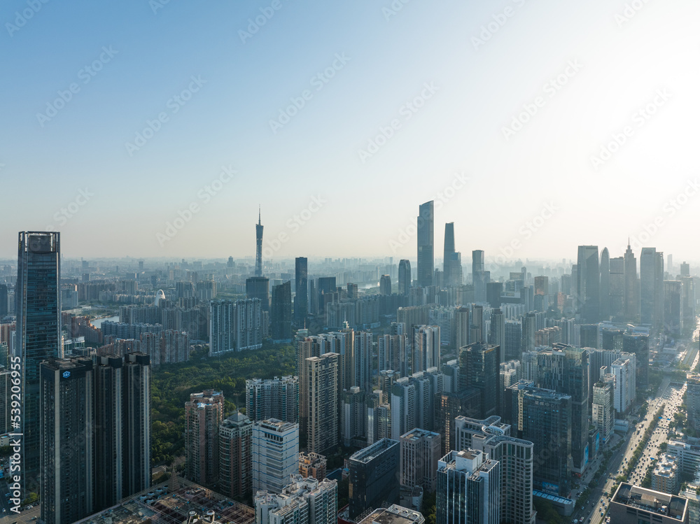 Obraz premium Aerial view of Guangzhou, China.