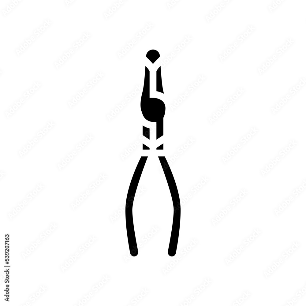 hose grip pliers glyph icon vector. hose grip pliers sign. isolated symbol illustration hose grip pliers glyph icon vector. hose grip pliers sign. isolated symbol illustration