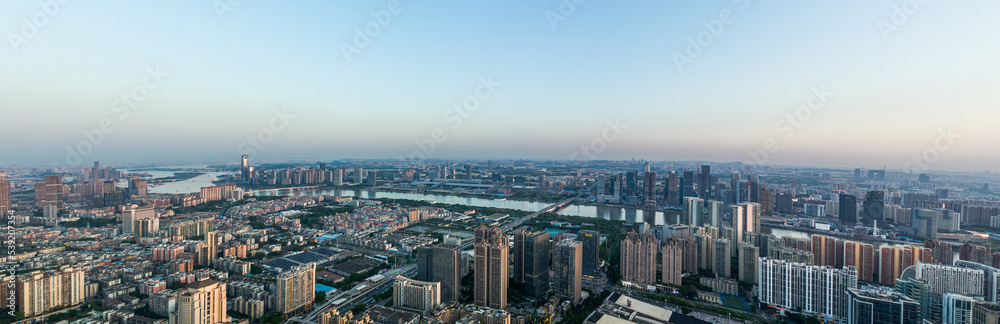 Panoramic aerial view of Guangzhou, China
