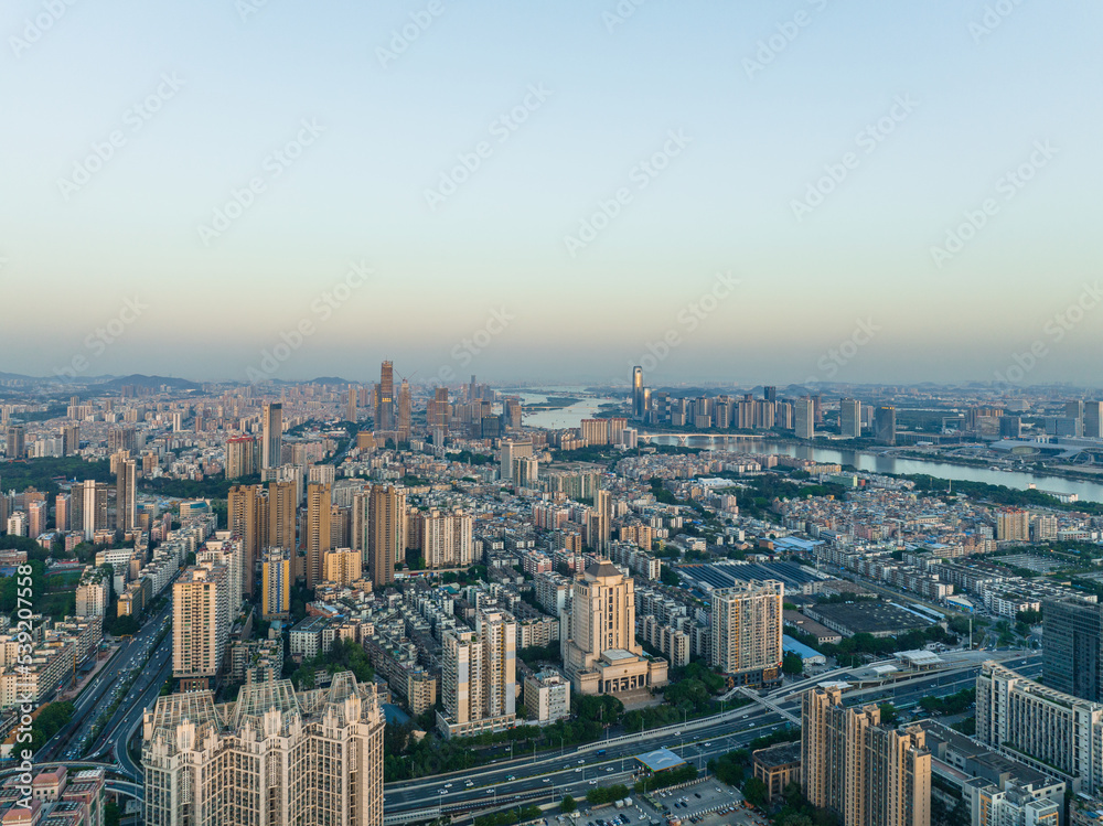 Aerial view of Guangzhou, China. Beautiful landscape