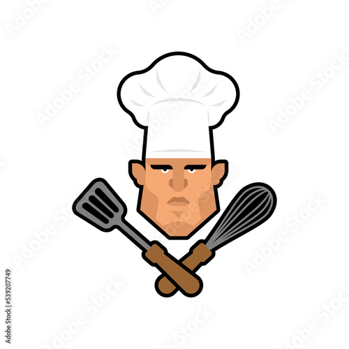 Chef sign. kitchener symbol. chief-cooker icon. restaurant emblem