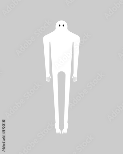 Ghost man isolated. human phantom. Spook Vector illustration