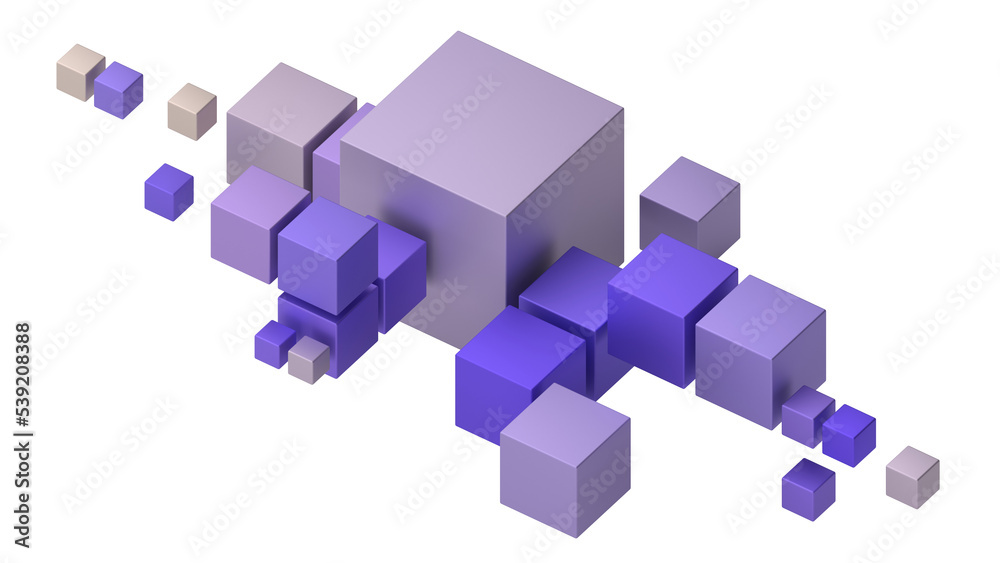Obraz premium Purple cubes, 3d render