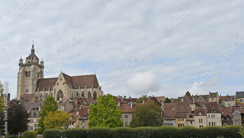 Panoramic view of an old town in eastern France