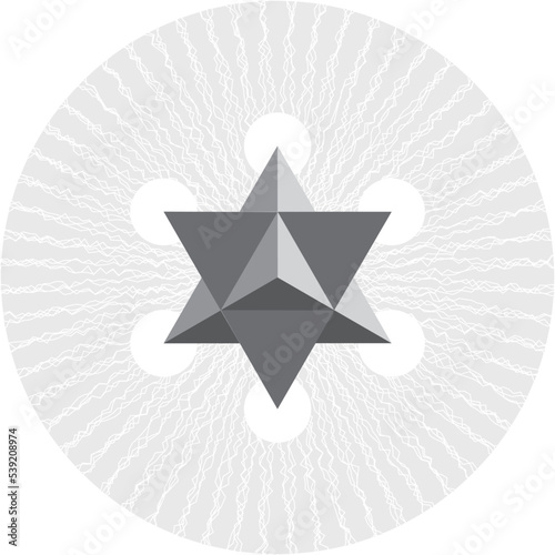 Black and white a star of David, Hebrew Magen David - Shield of David, Magen or Mogen, Jewish symbol composed of two overlaid equilateral triangles that form a six-pointed star