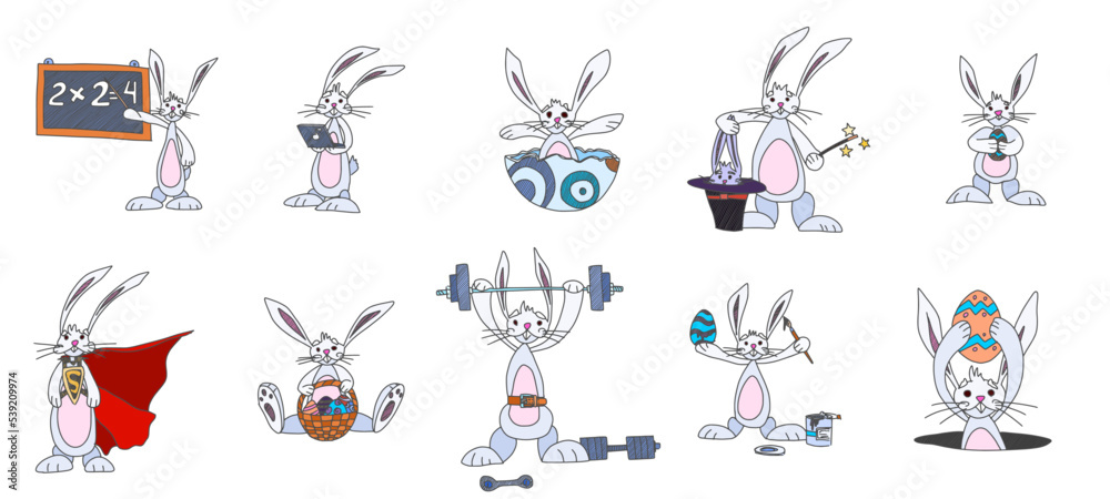 simple drawing collection of hares characters new simple drawing collection of hares characters new