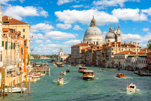 Santa Maria della Salute cathedral and Grand canal, Venice, Italy © Mistervlad