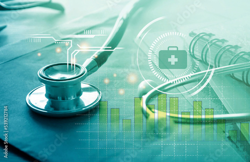 Medical examination and healthcare business concept, Big Data for health analytics, health insurance marketing strategy
