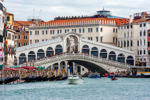 Rialto bridge and Grand canal in Venice, Italy