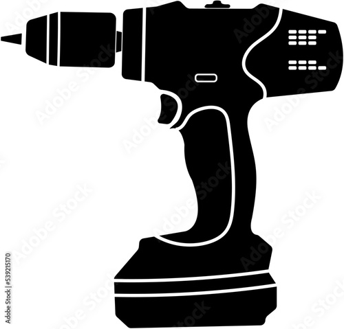 Vector image (icon, symbol) of an electric screwdriver