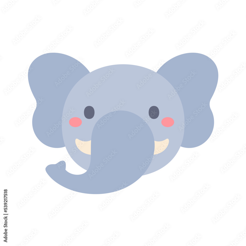 Elephant vector. cute animal face design for kids Elephant vector. cute animal face design for kids