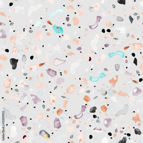 Terrazzo Texture Vector. Flooring Seamless Pattern